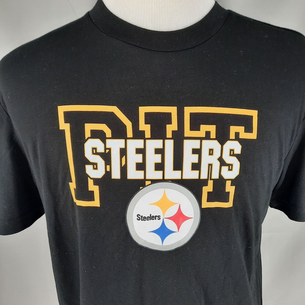 NFL Pittsburgh Steelers Black T-Shirt Size XL Short Sleeve Team Apparel